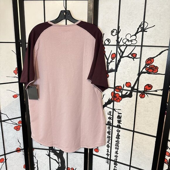 BYLT Shirt Men Size XL Drop Cut Wrinkle Free Lux Stretch Burgundy Colorblock New - Picture 4 of 5